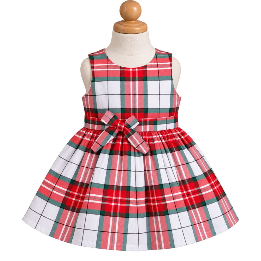 Carter’s Holiday Tartan Plaid Fit & Flare Christmas Dress Red Green 12M